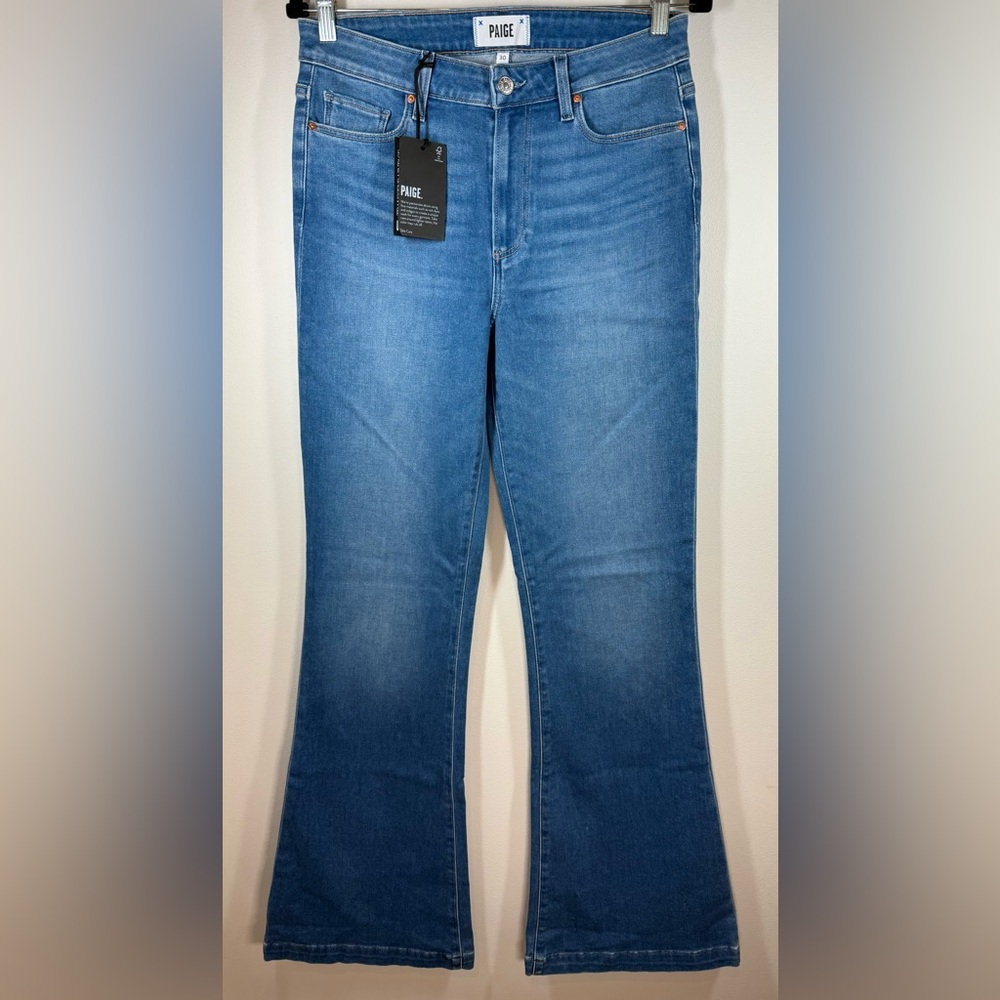 NWT‎ Paige Jeans High-Rise Flare Genevive Tall Inseam Women’s Size 30